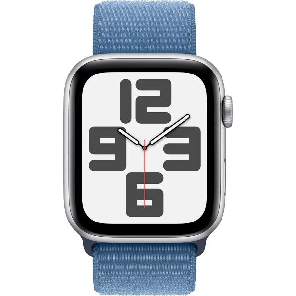 Apple Watch SE 2 GPS 44mm Silver Aluminium Case with Winter Blue Sport Loop (MREF3)