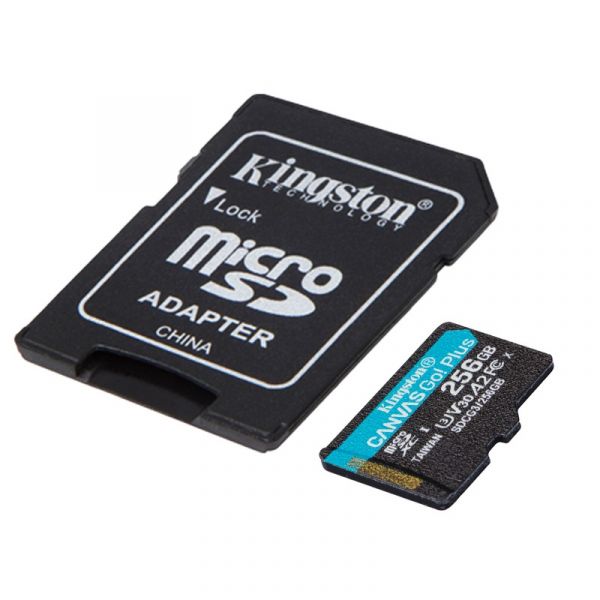 Карта пам'яті Kingston 256 GB microSDXC class 10 UHS-I U3 Canvas Go! Plus + SD Adapter (SDCG3/256GB)