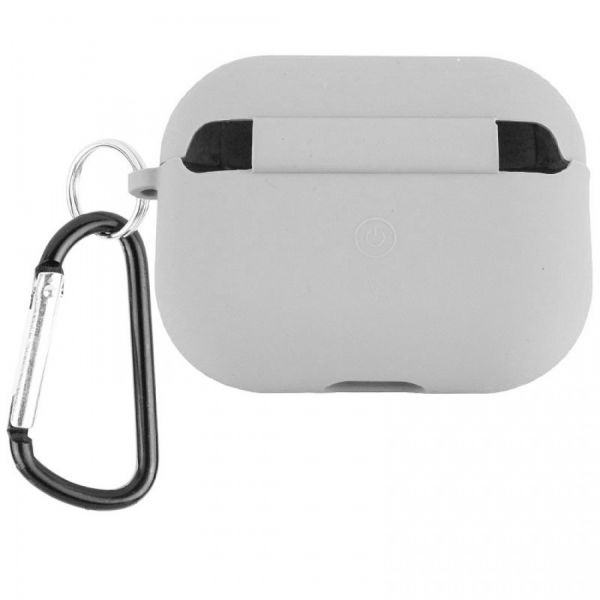 Чохол AirPods 4 Case (з мікрофіброю та карабіном), Stone Grey