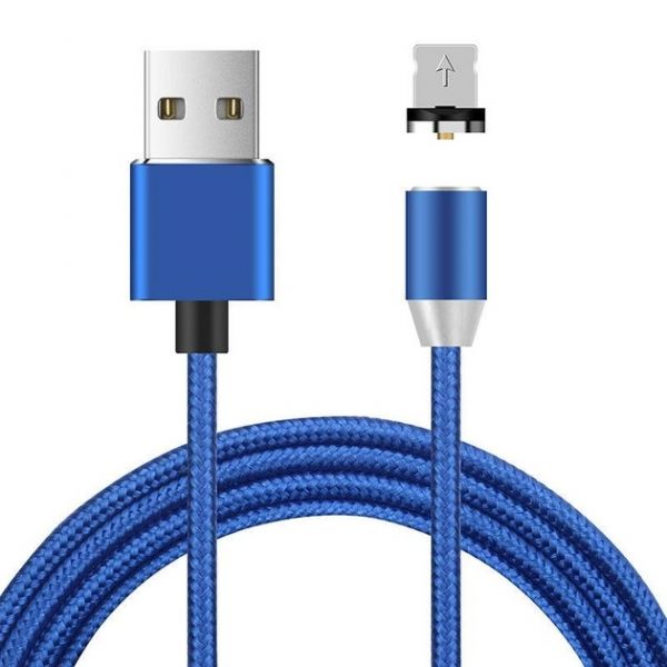 Магнітний кабель Ninja USB 2.0/Lighting, 1m, 2А, Blue, Blister-Box YT-NAMC-L/B