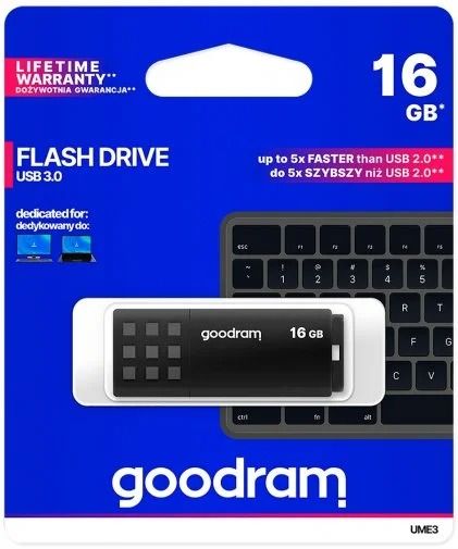 USB флеш накопичувач 16GB Goodram UME3 Black (UME3-0160K0R11)