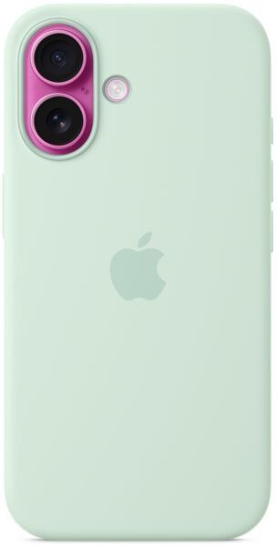 Чохол Silicone Case with Button, Animation & MagSafe iPhone 16 (1:1 original), Aquamarine