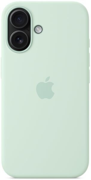 Чохол Silicone Case with Button, Animation & MagSafe iPhone 16 (1:1 original), Aquamarine