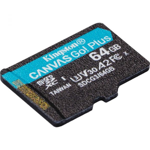 Карта пам'яті Kingston 64 GB microSDXC class 10 UHS-I U3 Canvas Go! Plus (SDCG3/64GBSP)