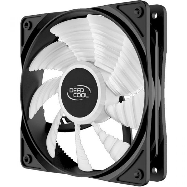 Вентилятор DeepCool RF120R, 120х120х25 мм, 3-pin, 4-pin, черный с белым