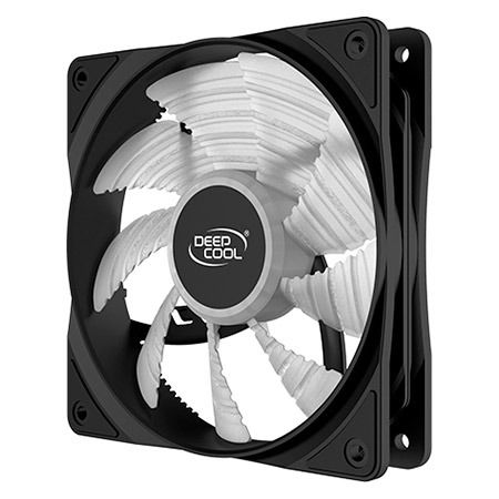 Вентилятор DeepCool RF120W, 120х120х25 мм, 3-pin, 4-pin, черный с белым