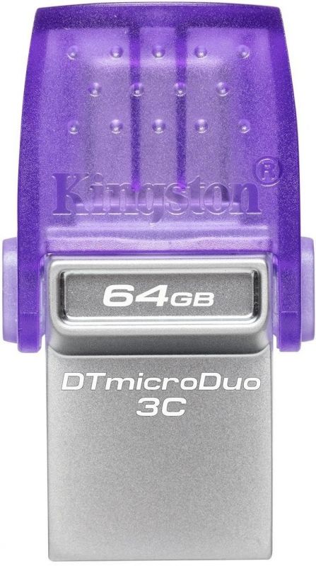 Накопичувач USB 64G Kingston usb3.0+TypeC DTDUO3CG3 microDuo 3C 200MB/s Metal^