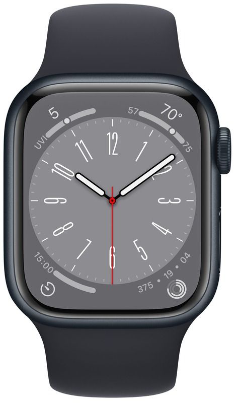 Apple Watch Series 8 GPS 45mm Midnight Aluminum Case w. Midnight Sport Band (MNP13)