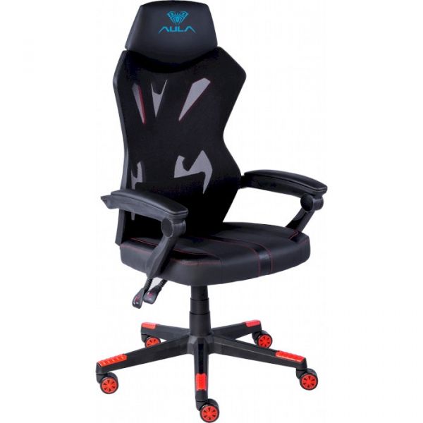 Крісло для геймерів Aula F010 Gaming Chair Black/Red (6948391286228)