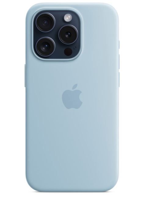 Чохол Apple Silicone Case with Animation & MagSafe iPhone 15 Pro (1:1 original), Light Blue
