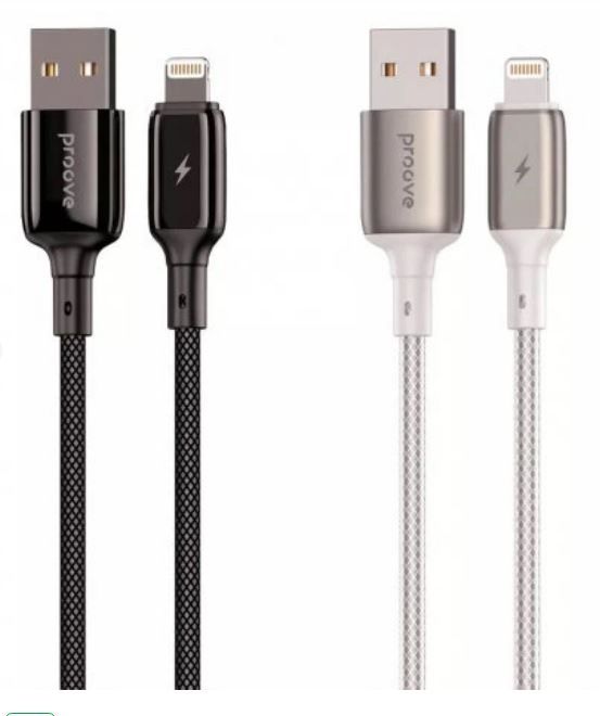 Кабель Proove Dense Metal Lightning 2.4A (2m) (white)