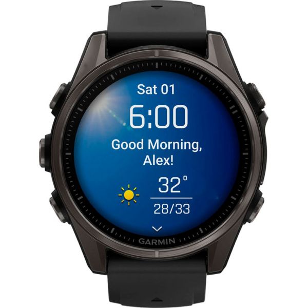 Смарт-годинник Garmin Fenix 8 43mm AMOLED Sapphire Carbon Gray DLC Tit. (010-02903-20/21)