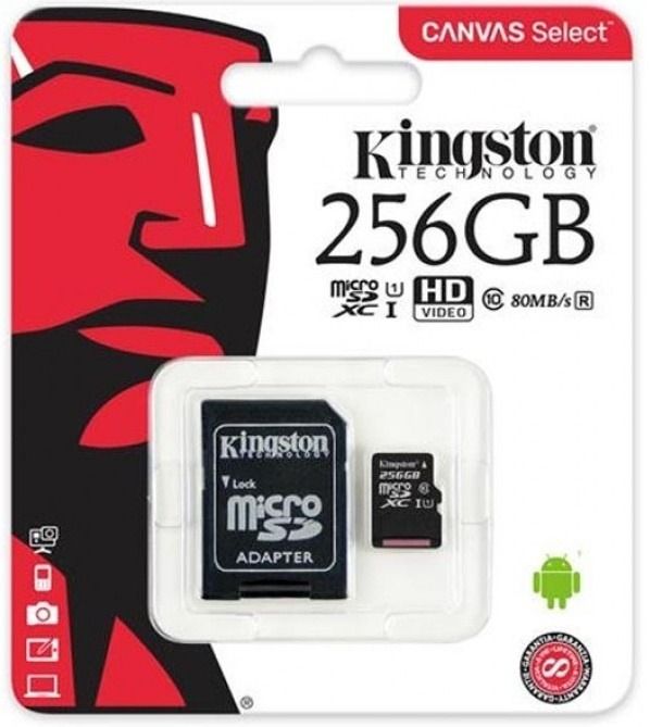 Карта пам'яті Kingston 128 GB microSDXC Class 10 UHS-I Canvas Select Plus A1 (SDCS2/256GB)