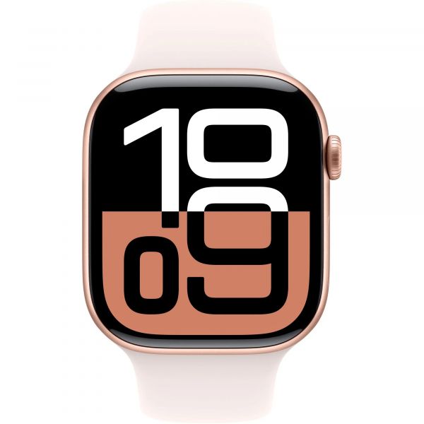 Apple Watch Series 10 GPS 46mm Rose Gold Aluminum Case with Light Blush Sport Band S/M MWWT3