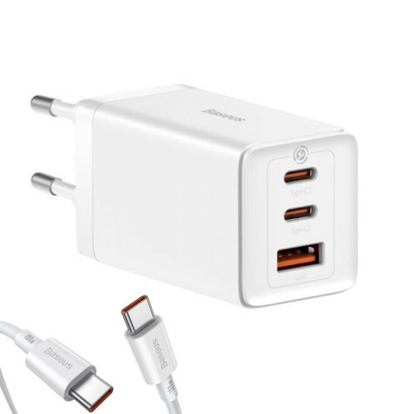 Мережевий зарядний пристрій Baseus GaN5 Pro Fast Charger 65W Black Type-C to Type-C cable (CCGP1202