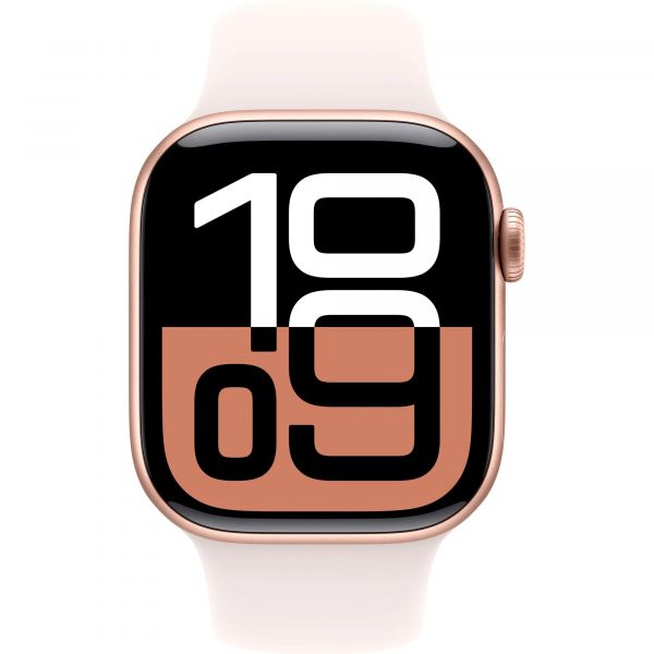 Apple Watch Series 10 GPS 42mm Rose Gold Aluminum Case with Light Blush Sport Band M/L MWWJ3