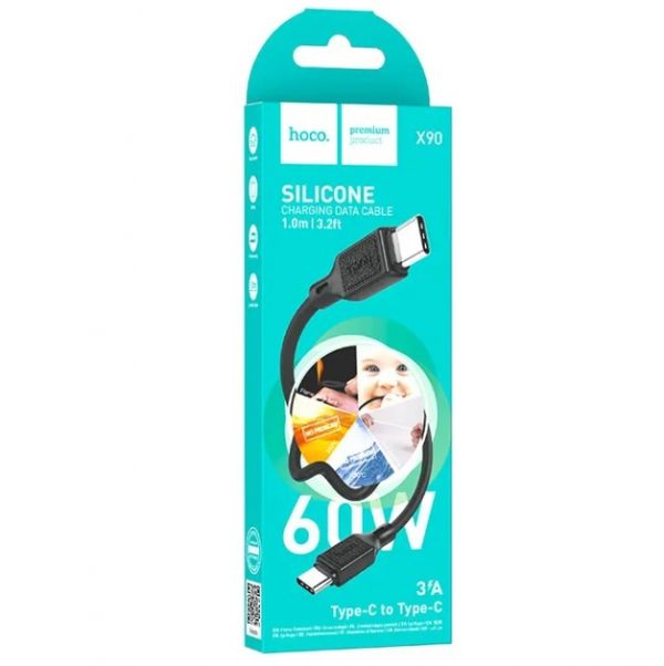 Кабель Hoco X90 Cool silicone charging data cable for Type-C Black