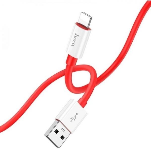 Кабель Hoco X87 Magic silicone PD charging data cable for Lightning Red