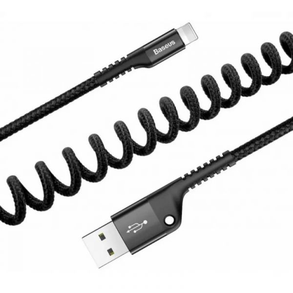 Кабель Baseus Fish eye Spring Data Cable USB For Type-C 1M Black