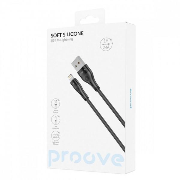 Кабель Proove Soft Silicone Lightning 2.4A (1m) (white)