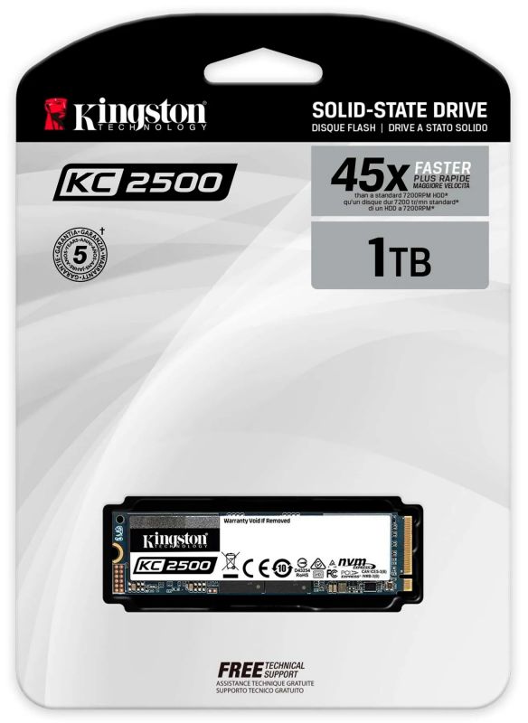 SSD накопичувач 1TB M.2 NVMe Kingston KC2500 M.2 2280 PCIe 3.0 x4 3D TLC (SKC2500M8/1000G)