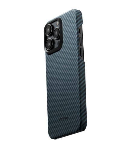 Чохол Pitaka MagEZ Case 4 Twill 1500D Black/Blue for iPhone 15 Pro (KI1508P)