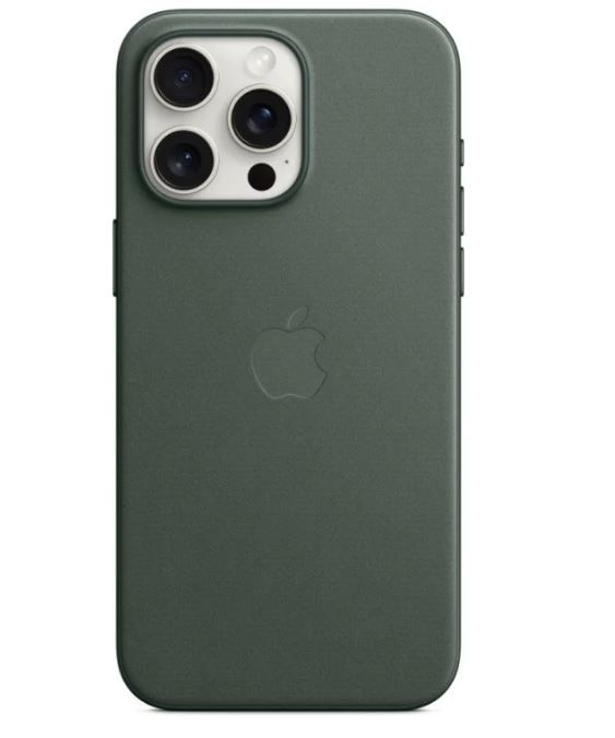 Чохол Apple FineWoven Case with Animation & MagSafe iPhone 15 Pro Max (1:1 original), Evergreen