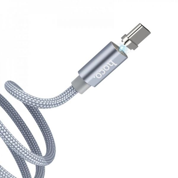 Кабель Hoco U40A magnetic adsorption Type-C charging cable Metal gray