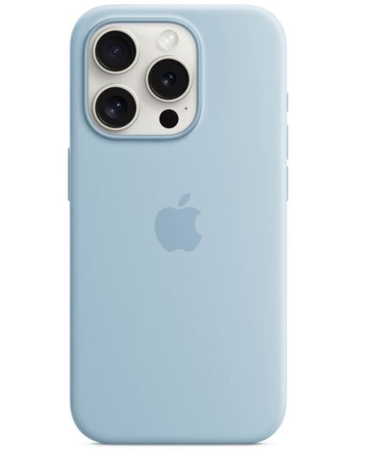 Чохол Apple Silicone Case with Animation & MagSafe iPhone 15 Pro (1:1 original), Light Blue