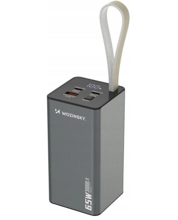 Зовнішній акумулятор Wozinsky 30000mAh K65+ 65W PD,QC USB-A,2xUSB-C Gray