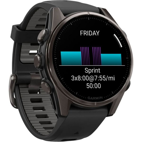 Смарт-годинник Garmin Fenix 8 43mm AMOLED Sapphire Carbon Gray DLC Tit. (010-02903-20/21)