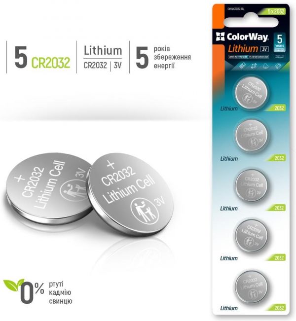 Батарейка ColorWay Lithium Power CR2032 BL