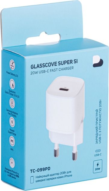 Мережевий зарядний пристрій Glasscove 20W TYPE-C (TC-099PD)