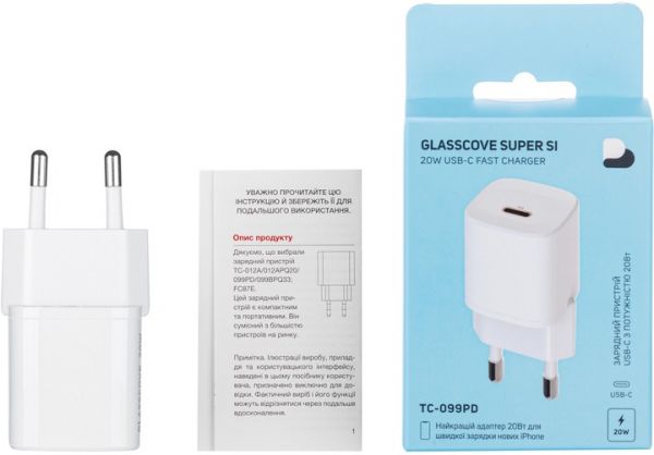 Мережевий зарядний пристрій Glasscove 20W TYPE-C (TC-099PD)