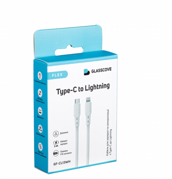 Кабель FLEX Type-C - Lightning 30w 1m (GF-CL13WH) White