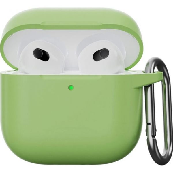 Чохол AirPods 4 Case (з мікрофіброю та карабіном), Matcha Green