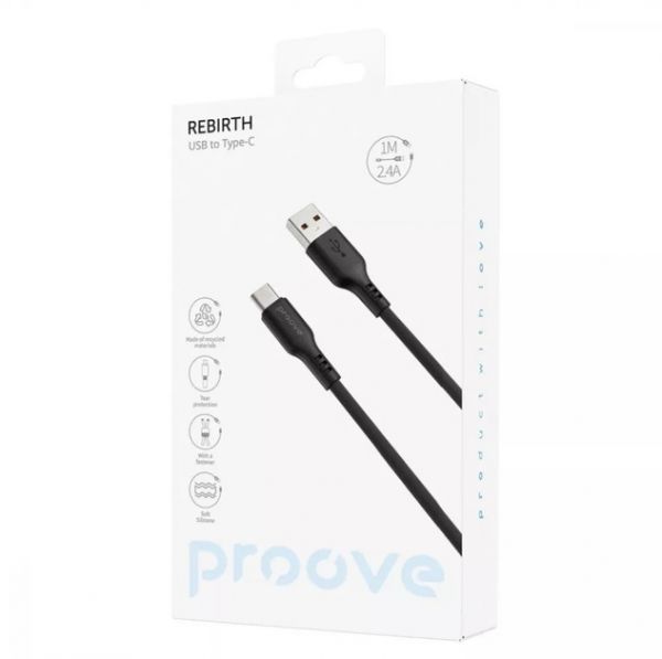 Кабель Proove Rebirth Type-C 2.4A (1m) (black)