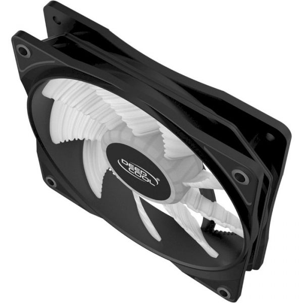 Вентилятор DeepCool RF120R, 120х120х25 мм, 3-pin, 4-pin, черный с белым