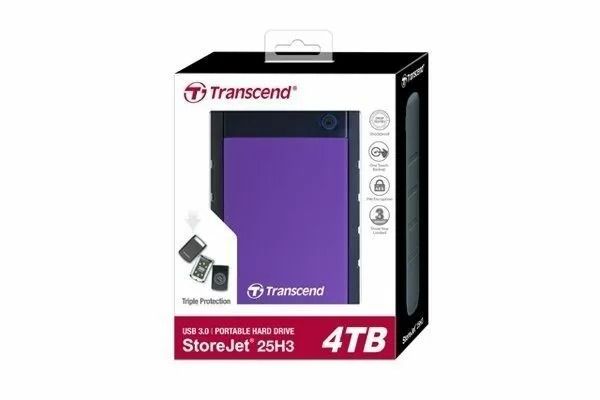 Зовнішній жорсткий диск 2.5" USB 2.0TB Transcend StoreJet 25H3 (TS2TSJ25H3P)