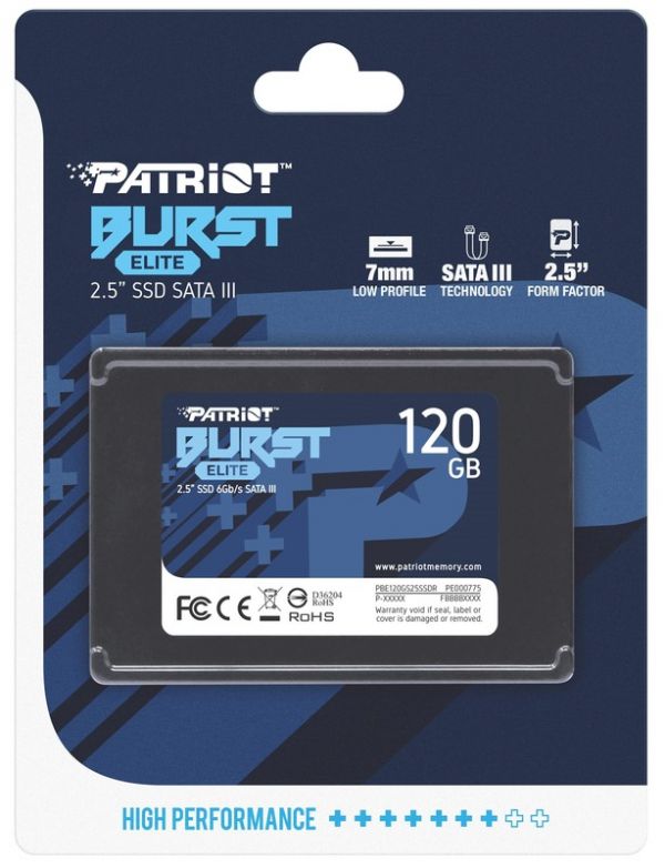 Накопичувач SSD 120GB Patriot Burst Elite 2.5 SATAIII TLC (PBE120GS25SSDR)