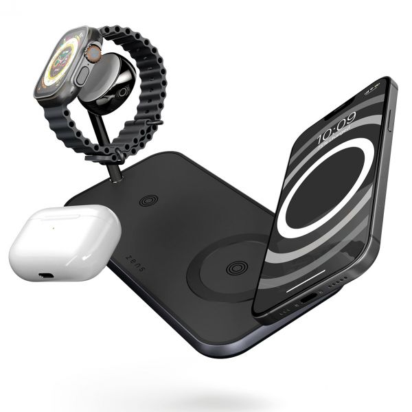 Zens Dual + Watch Aluminium Magnetic Wireless Charger Black (ZEDC05BM/00)