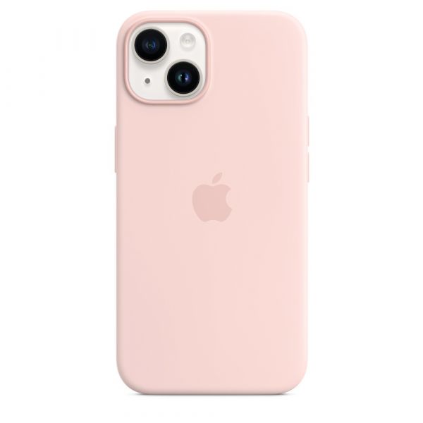 Чохол Apple Silicone Case with MagSafe iPhone 14 (1:1 original) Chalk Pink