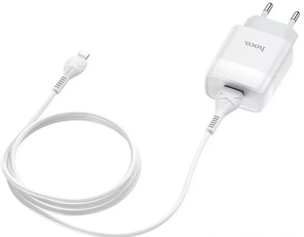 МЗП Hoco C72A Glorious single port charger set (Lightning) (EU) White