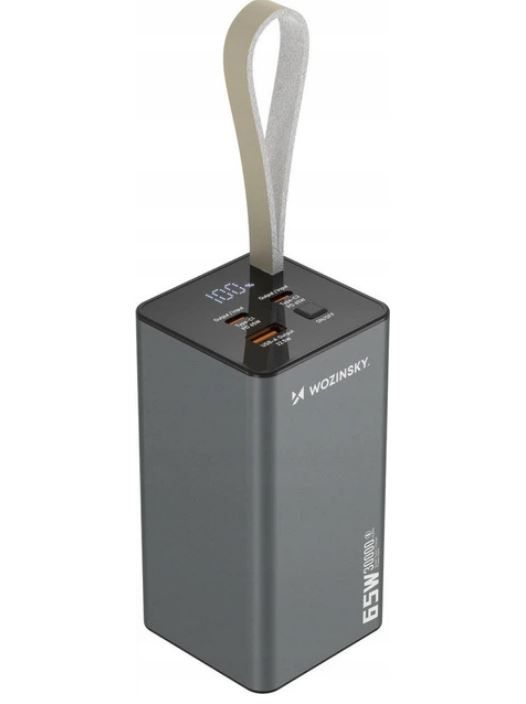 Зовнішній акумулятор Wozinsky 30000mAh K65+ 65W PD,QC USB-A,2xUSB-C Gray