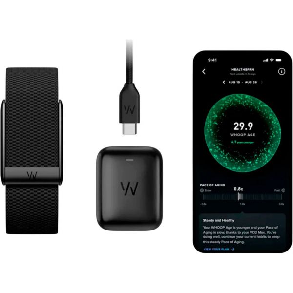 Фітнес-браслет WHOOP 5.0 MG Life Band SuperKnit  Obsidian Black (+12 місяців підписка)