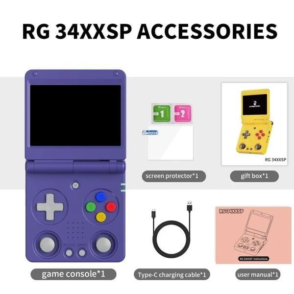 Портативна ігрова приставка Anbernic RG 34XXSP 64GB Indigo