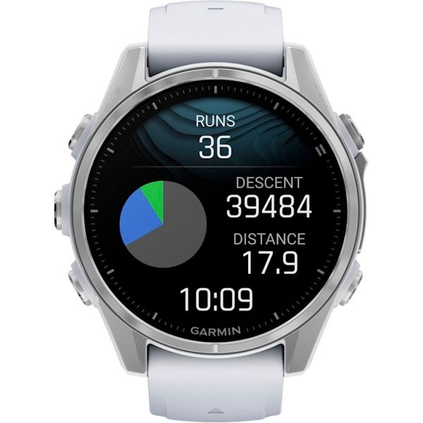 Смарт-годинник Garmin Fenix 8 43mm AMOLED Silver with Whitestone Silicone Band (010-02903-00)