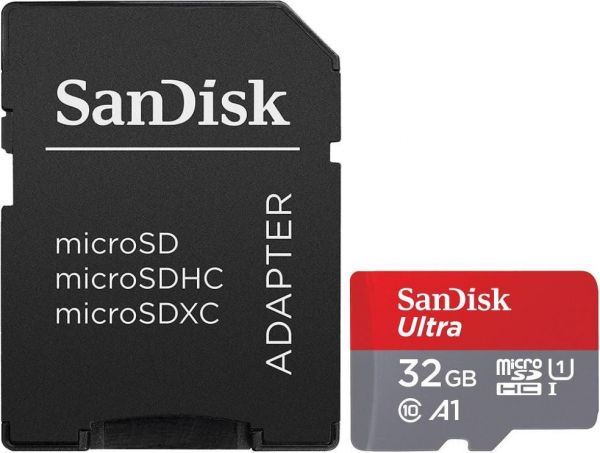 Карта пам'яті SanDisk microSD 32GB C10 UHS-I R100MB/s Ultra + SD