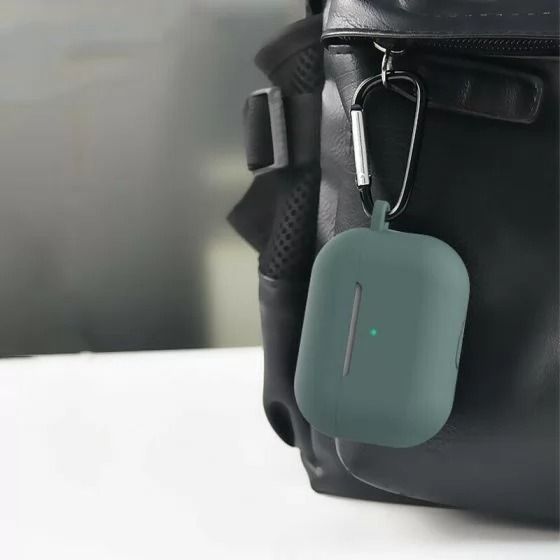 Чохол AirPods 2 Case (з мікрофіброю та карабіном), Black