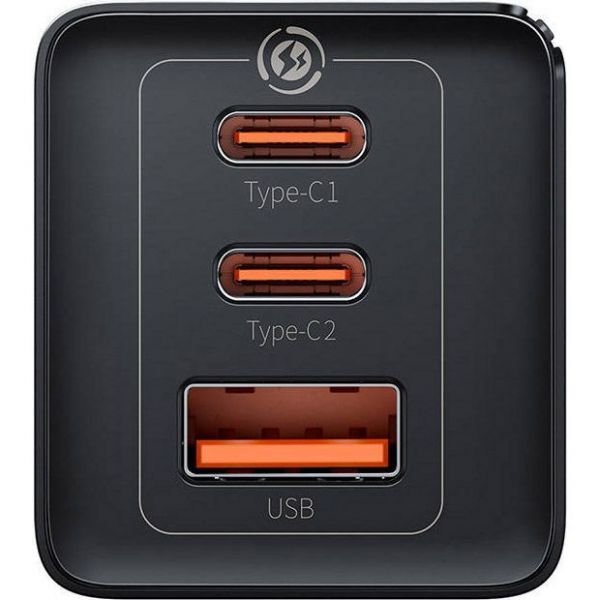 Мережевий зарядний пристрій Baseus GaN5 Pro Fast Charger 65W Black Type-C to Type-C cable (CCGP1202